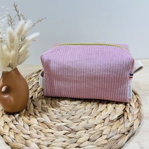 Trousse de toilette velours rose pâle Liberty Capel rose pâle