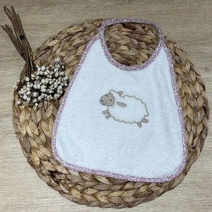 Bavoir Mouton rose