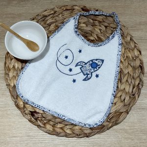 Bavoir Fusée bleu