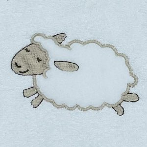 Lange brodé Mouton d'Anjo rose
