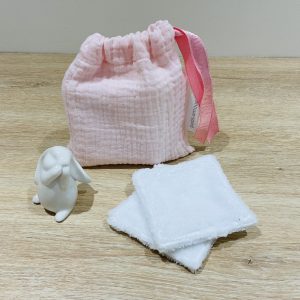 Pochette double gaze + 6 lingettes réutilisables