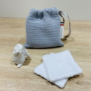 Pochette double gaze + 6 lingettes réutilisables