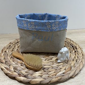 Corbeille lin et Liberty Capel bleu