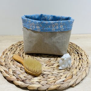 Corbeille lin et Liberty Capel bleu