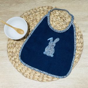Bavoir Lapin bleu